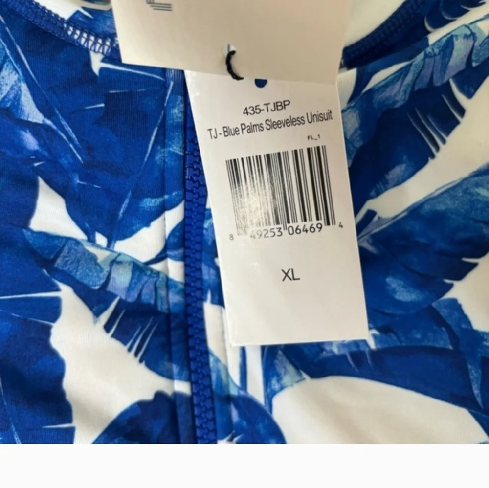 NWT Cabana Life Blue Palms One Piece Swimsuit XLARGE $169 - Picture 4 of 5